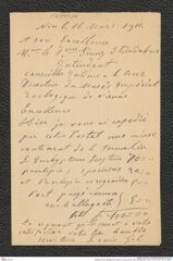 Nachlass Franz Steindachner, Brief von Louis Gal an Franz Steindachner (16.03.1911), Inv.Nr. 149.14, Seite 1